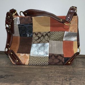 Brown Patchwork Handbag